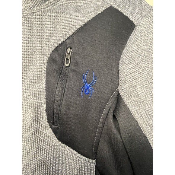 Spyder Black & Grey Outbound Full Zip Sweater Jacket  Men's Size L 14/16 - Picture 3 of 4